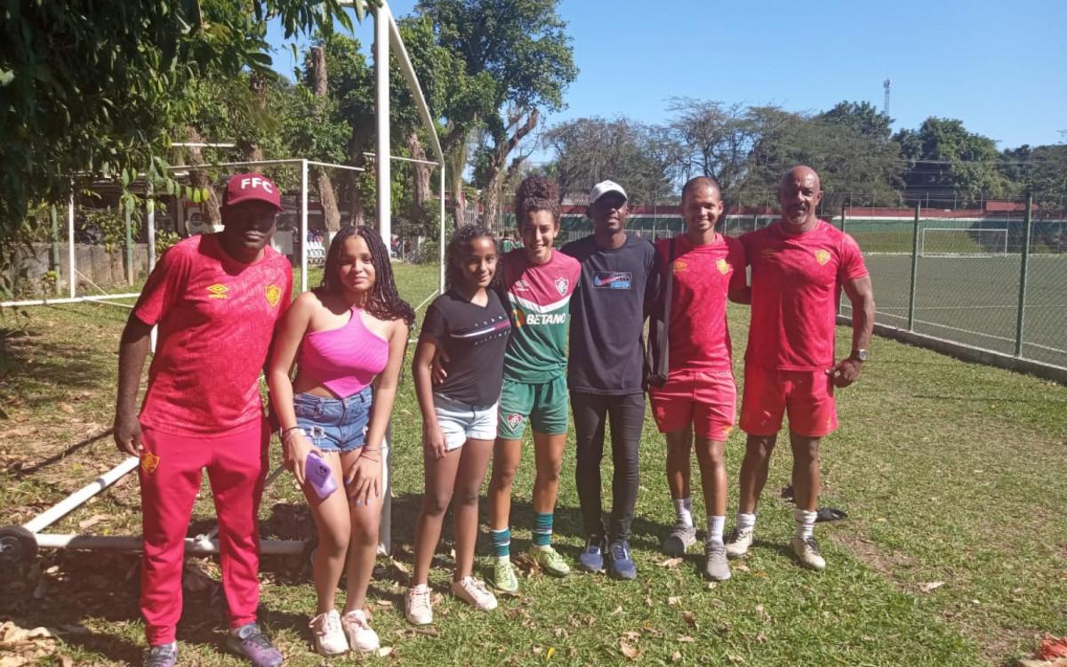 Agatha com a jogadora do Fluminense Leandra