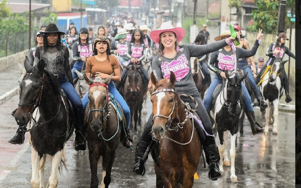 A 1ª edição da cavalgada feminina aconteceu em 2023 e contou com a participação da prefeita de Guapimirim, Marina Rocha - Foto: Divulgação