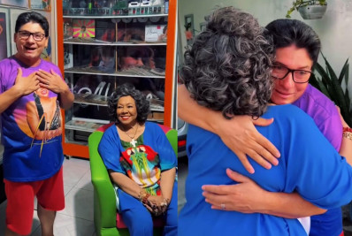 Alcione surpreende ao visitar fã paraibano em casa: 'Grato'