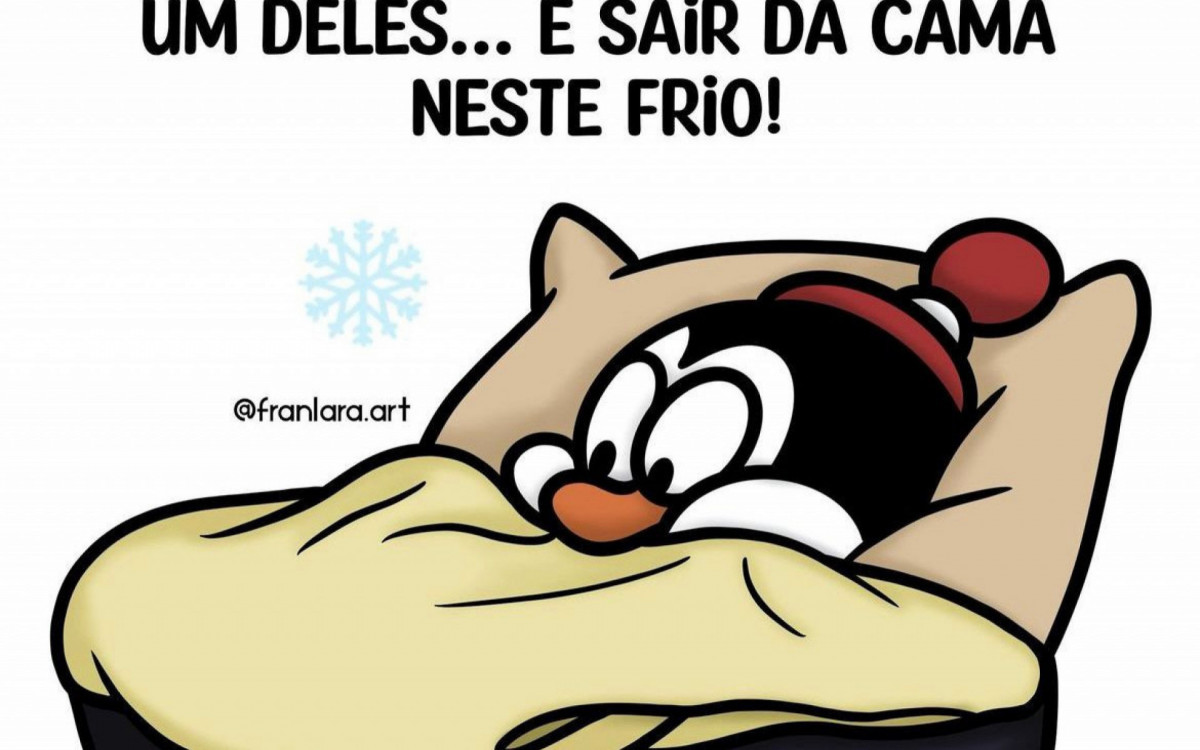 Meme feito por internautas sobre a frente fria que atinge o Rio