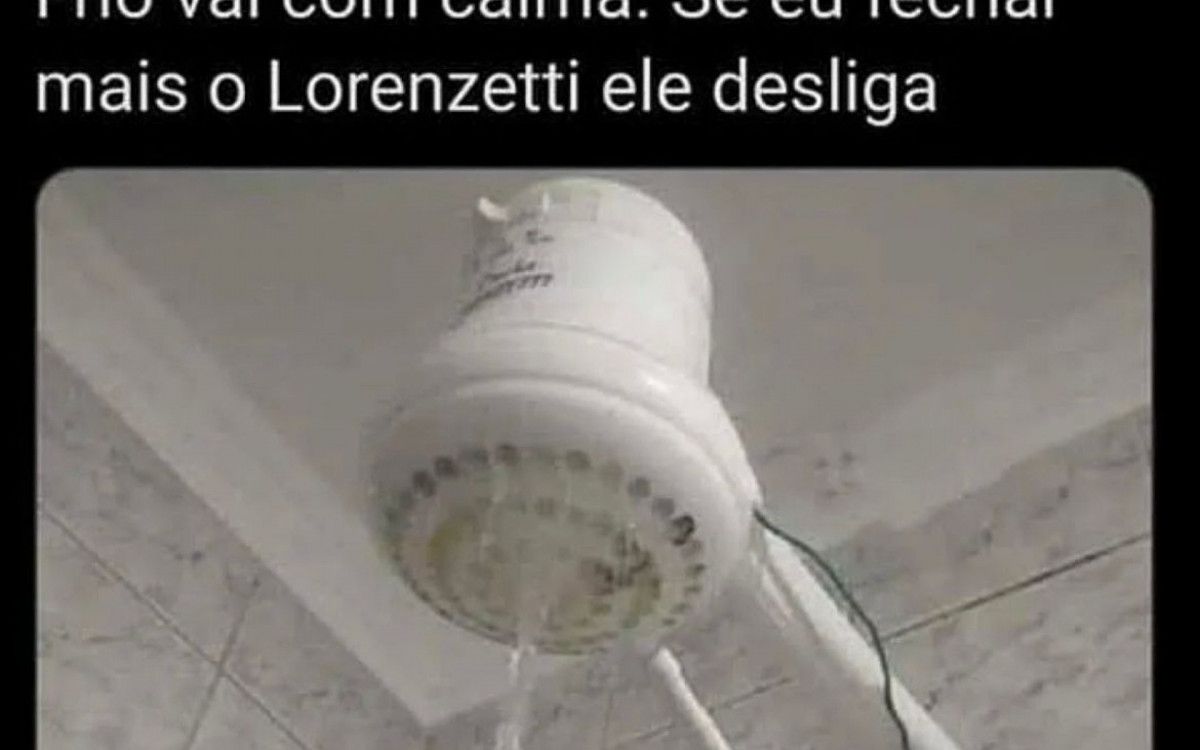 Meme feito por internautas sobre a frente fria que atinge o Rio