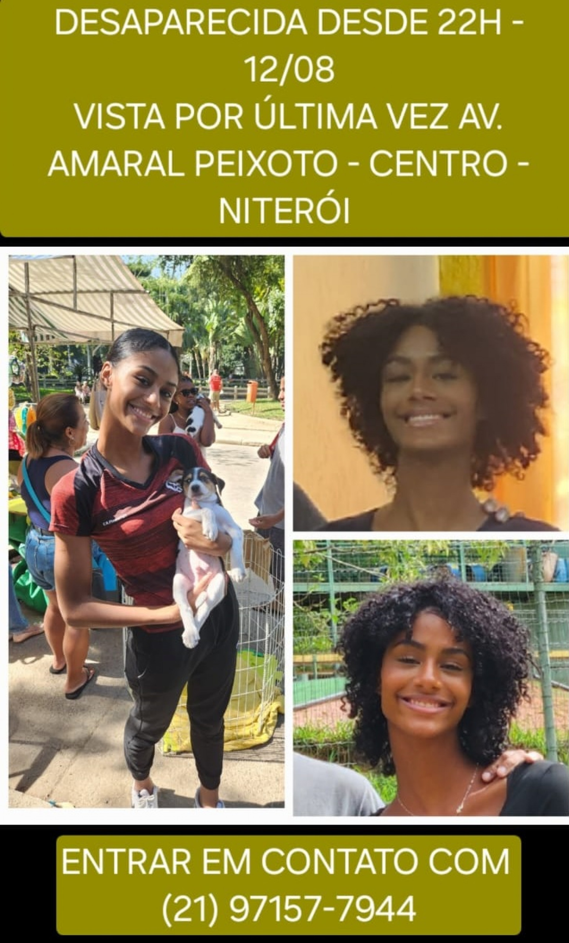 Cartaz divulgado pela família