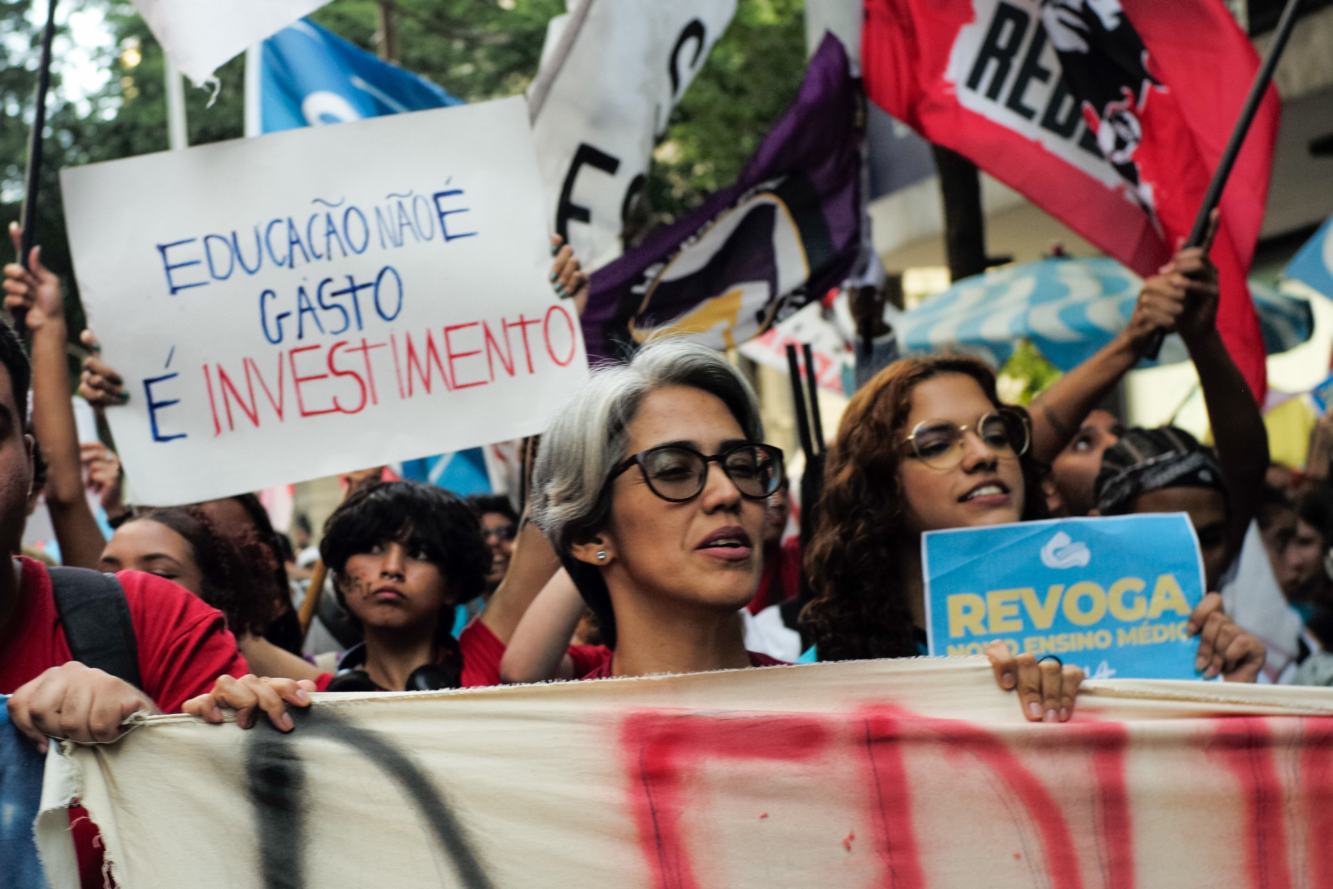 Juliete Pantoja, candidata &agrave; Prefeitura do Rio, participou de ato da Educa&ccedil;&atilde;o no Centro - Pedro Teixeira/Ag&ecirc;ncia O Dia