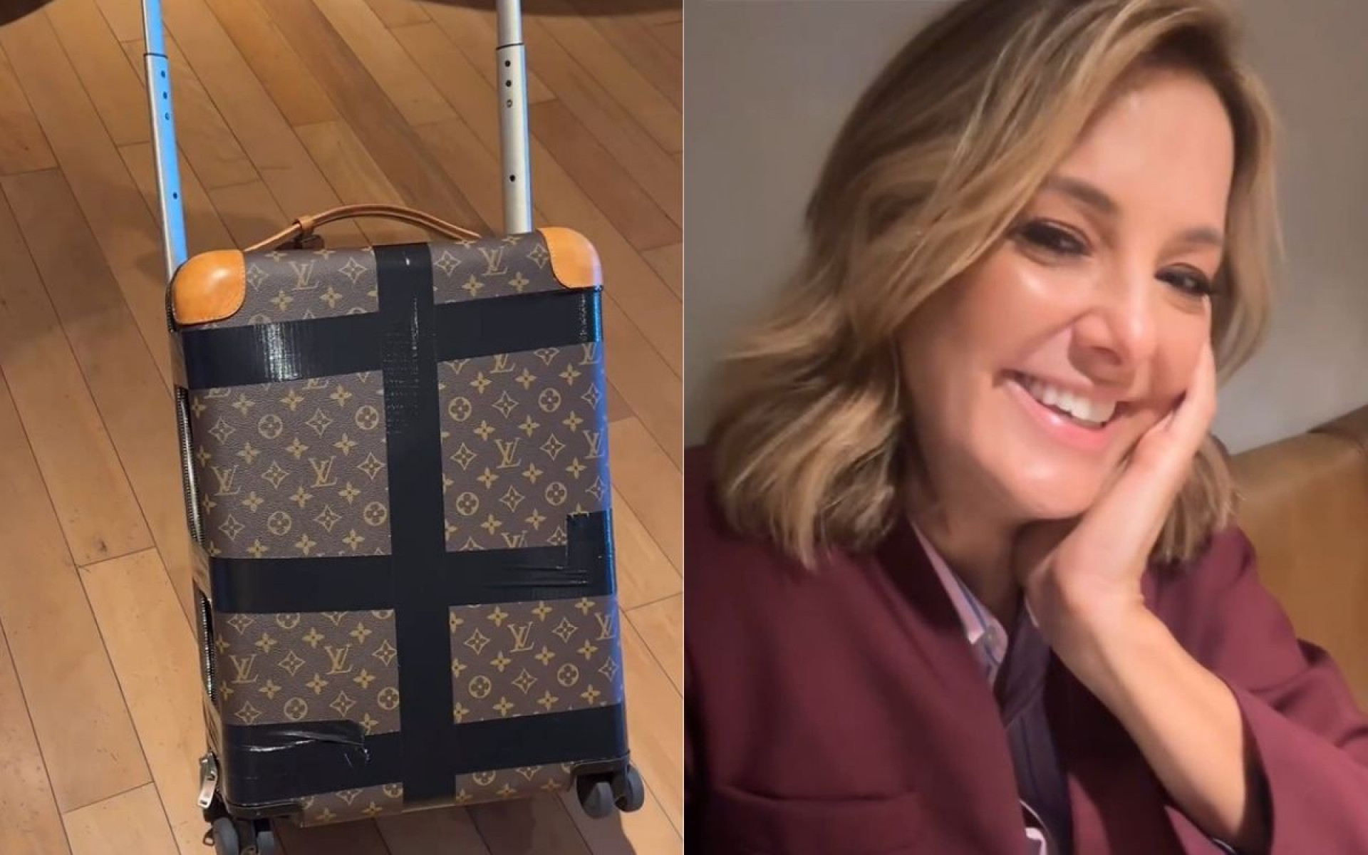 Mala precisou de fitas após zíper quebrar - Reprodução / Instagram