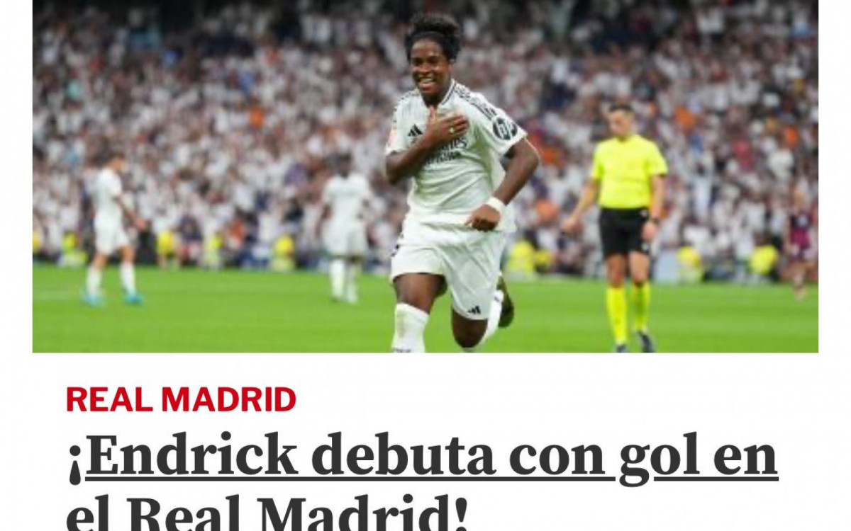 Endrick em destaque no Mundo Deportivo