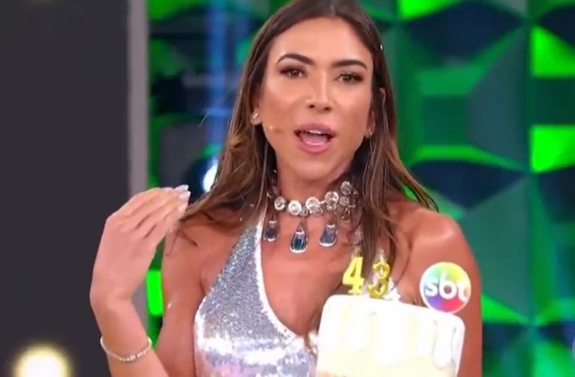 Patricia Abravanel durante o 'Programa Silvio Santos' - Reprodução de vídeo
