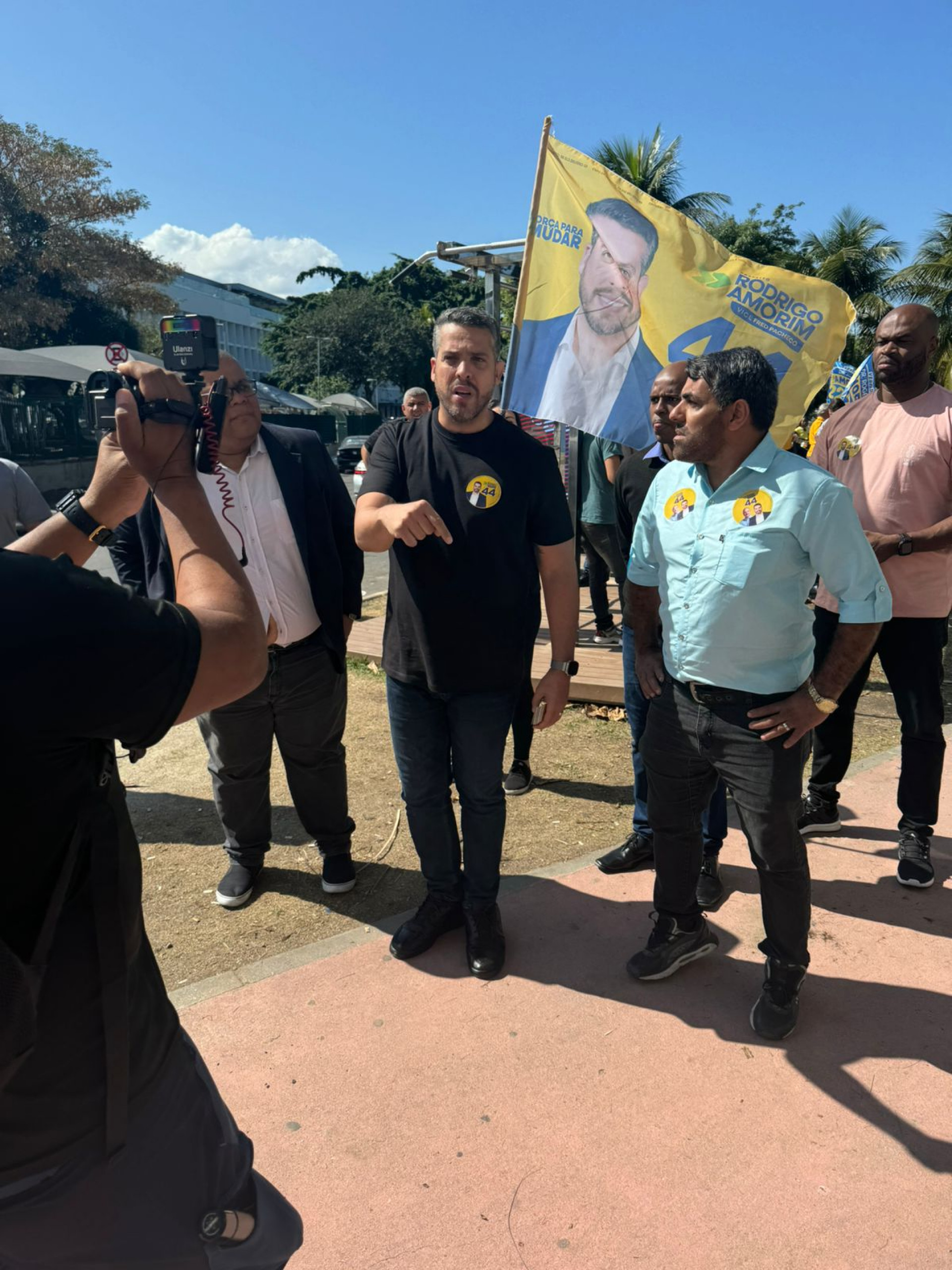 Rodrigo Amorim (União Brasil) fez caminhada pelo Aeroporto Santos Dumont - Divulgação