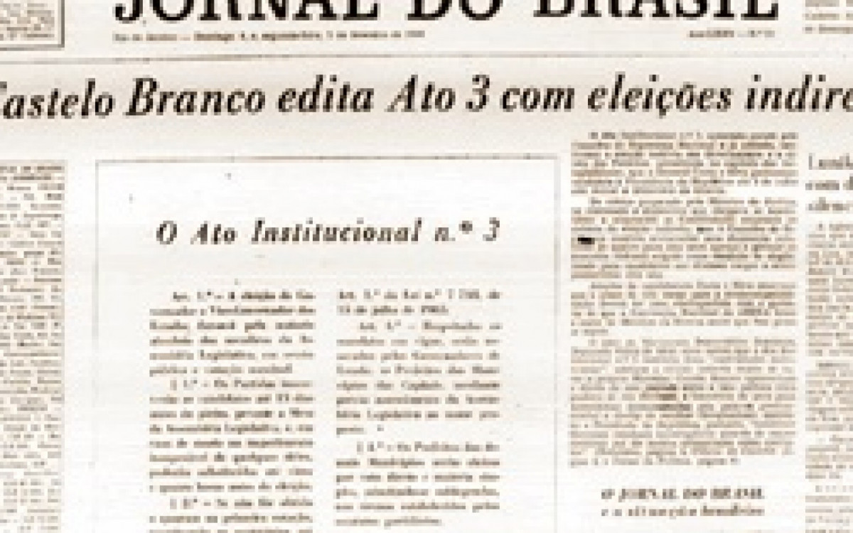 O Ato Institucional n° 3, promulgado pelo presidente Castelo Branco, em 5 de fevereiro de 1966, determinou que os governadores fossem eleitos indiretamente pelas assembleias legislativas estaduais e que eles fossem os responsáveis por escolher os prefeitos das capitais. Só havia votação nas cidades que não fossem capitais e que não fossem consideradas de segurança nacional