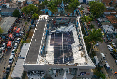 Santuário no Recife inaugurou estrutura de placas solares sobre o teto há uma semana