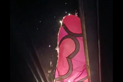 Balão atinge casa onde família celebrava aniversário: 'Desespero; caiu perto do botijão'