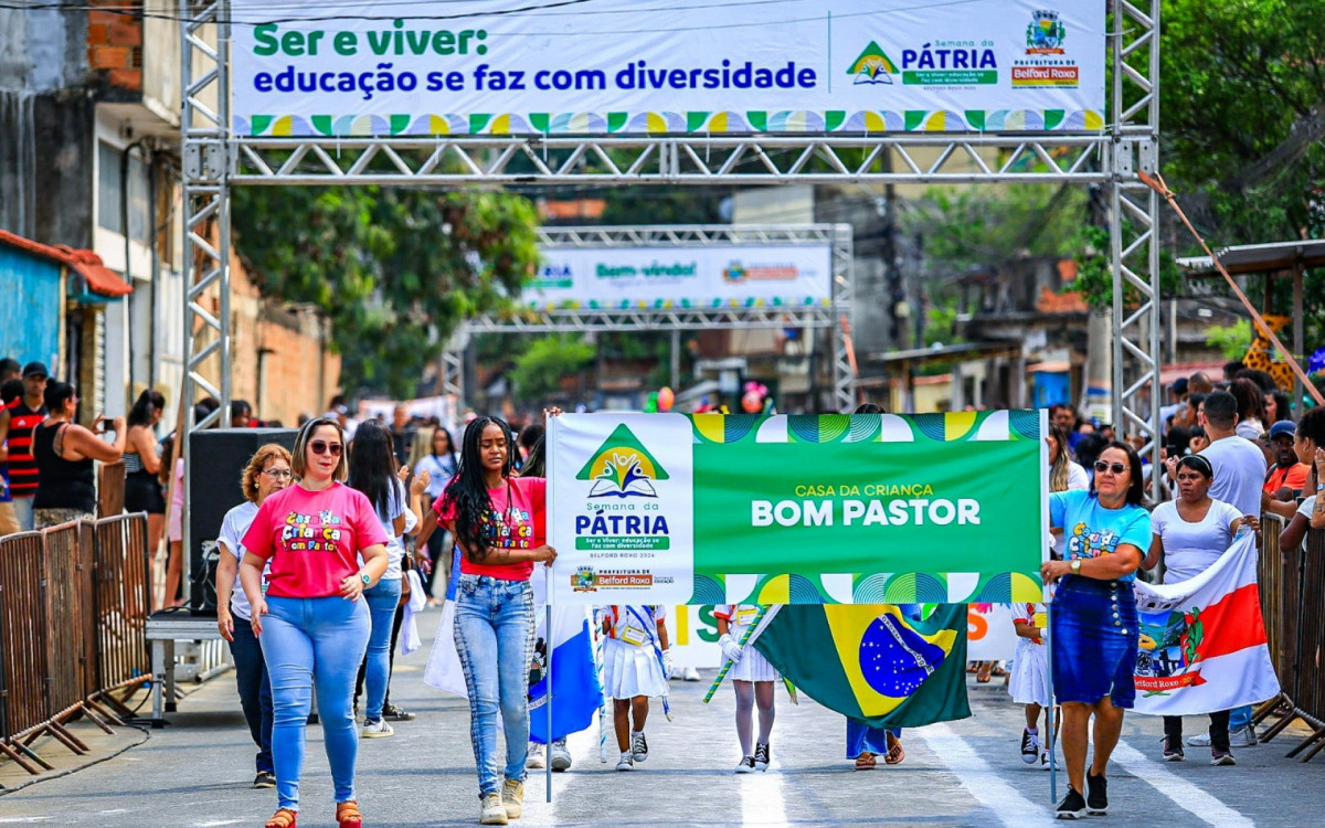 A Casa da Criança do Bom Pastor participou do desfile cívico no Jardim Redentor