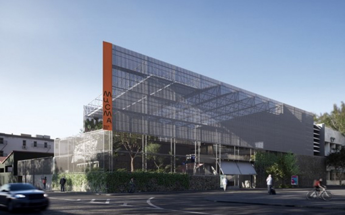 Proje&ccedil;&atilde;o da fachada do Museu do Com&eacute;rcio Mozart Amaral, no Engenho de Dentro