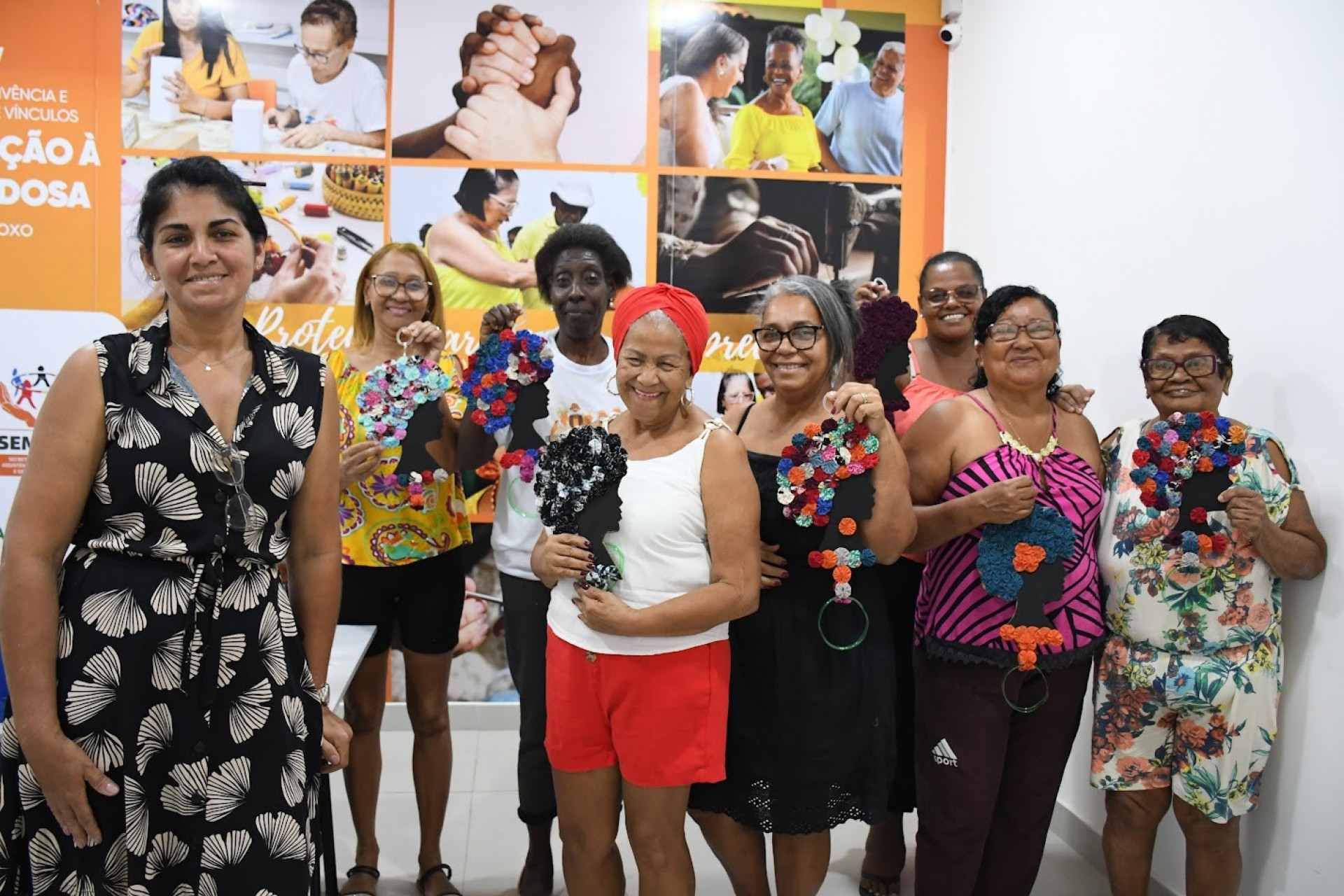 No Servi&ccedil;o de Conviv&ecirc;ncia e Fortalecimento de V&iacute;nculos Apoio &agrave; Pessoa Idosa (API) as mulheres participam de diversas atividades - Pamela Sampaio / PMBR