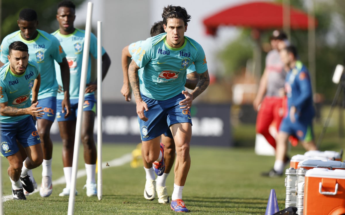 Pedro em treino da seleção brasileira - Rafael Ribeiro/CBF