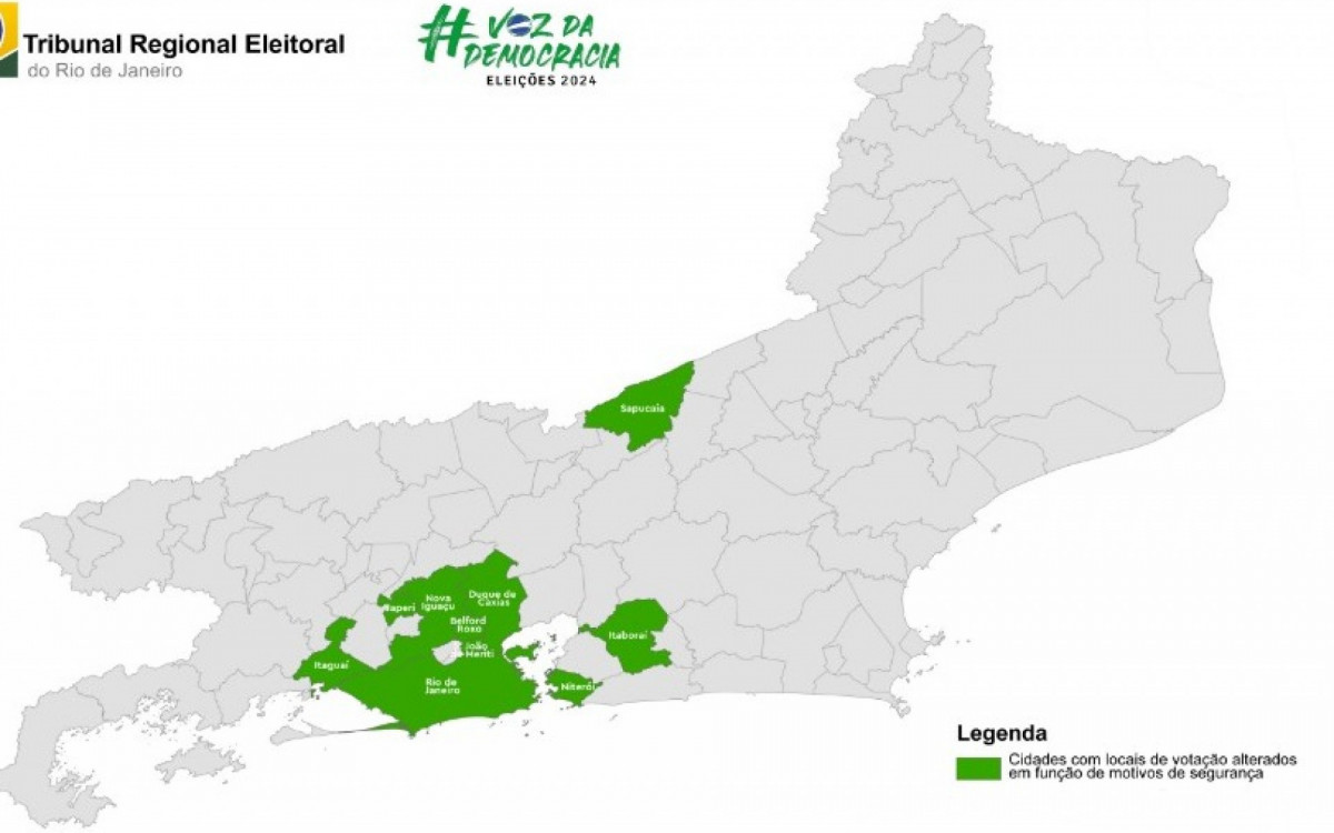 TRE-RJ altera locais de votação por motivo de segurança - Reprodução/TRE-RJ