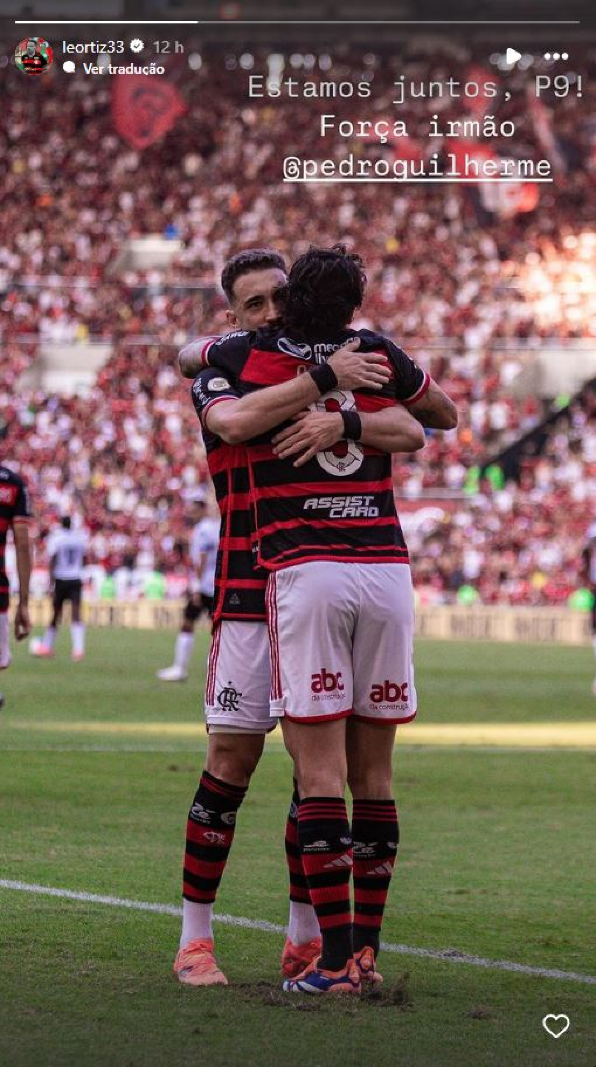 Léo Ortiz a Pedro: 'Estamos juntos, P9' - Reprodução / Instagram