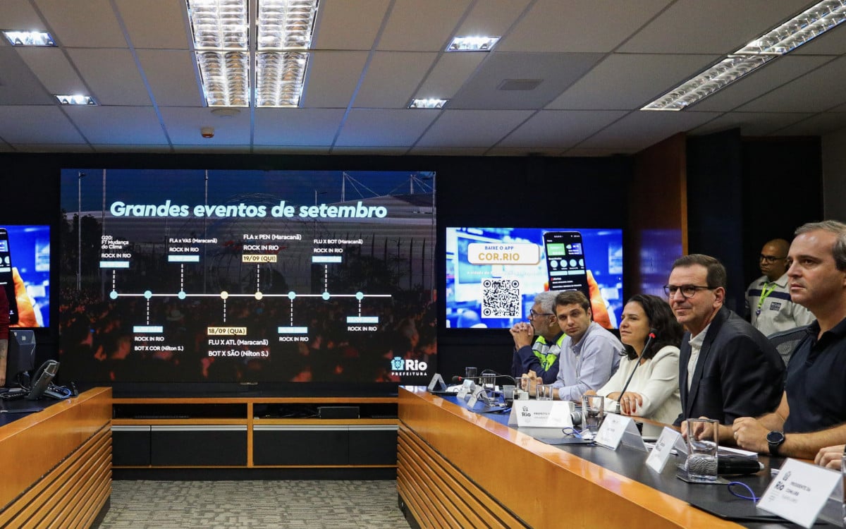 Prefeito participou de coletiva sobre as operações durante os jogos da Libertadores e Rock in Rio
 - Rafael Catarcione/Prefeitura do Rio