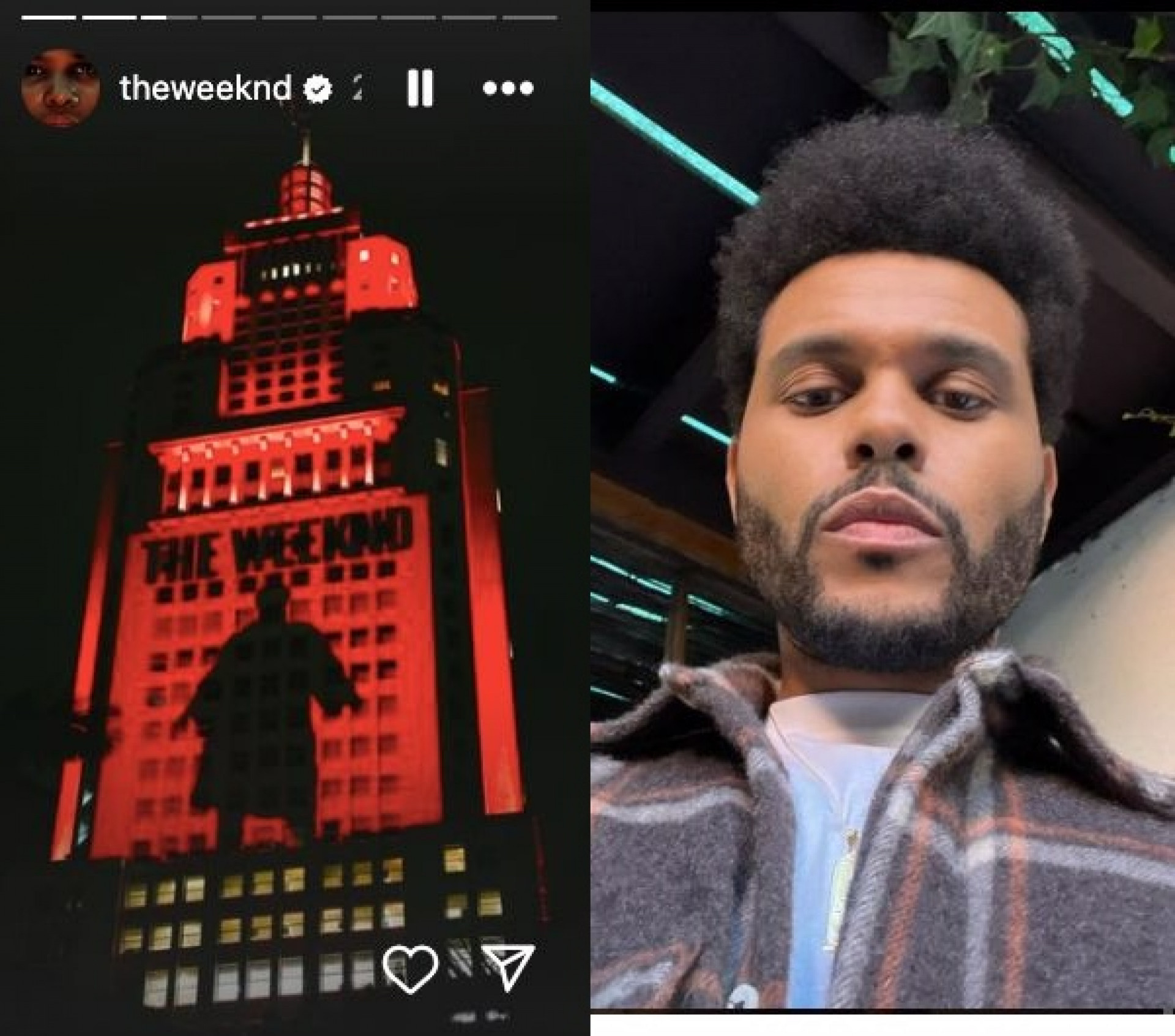 The Weeknd ganha projeção em prédio de São Paulo por conta de show inédito - Reprodução / Instagram