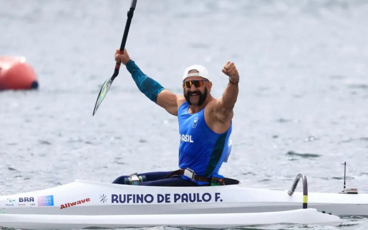 Fernando Rufini, na canoagem, conquistou uma das últimas medalhas do Brasil na Paralimpíada de Paris - Reprodução / CPB