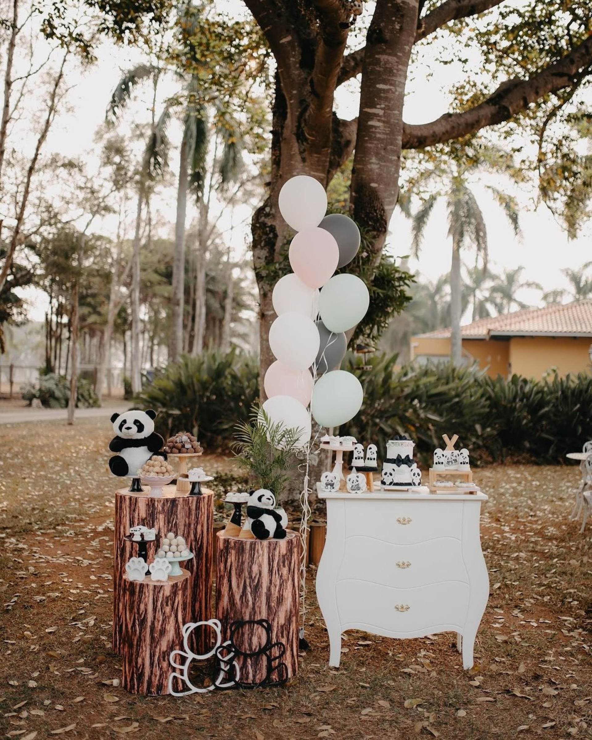 Sorocaba e Biah Rodrigues comemoram dois meses dos gêmeos com festa no tema urso panda  - Reprodução / Instagram 