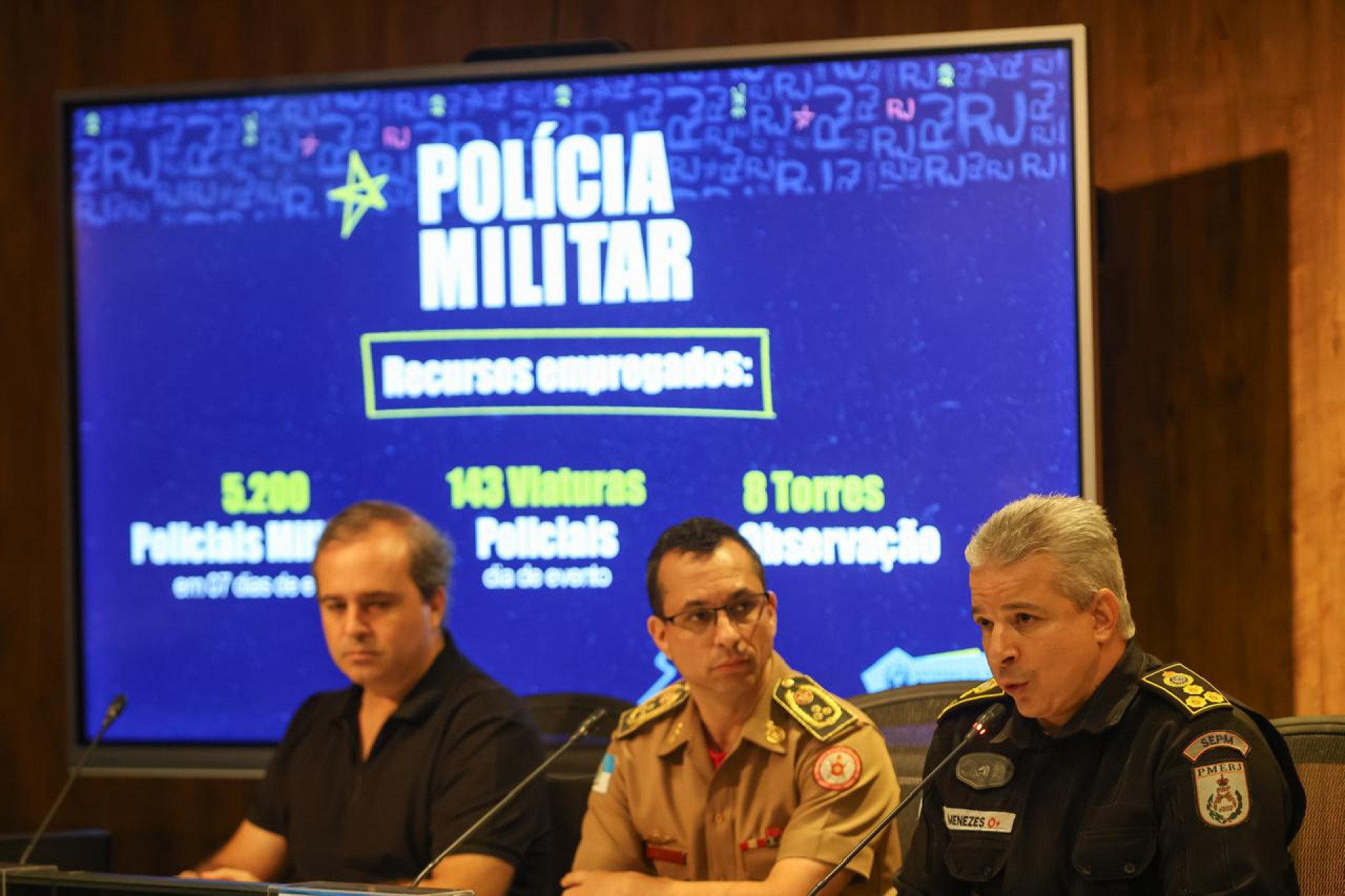 Apresentação do planejamento de segurança para o Rock in Rio no Centro Integrado de Comando e Controle (CICC)
 - Renan Areias/Agência O Dia