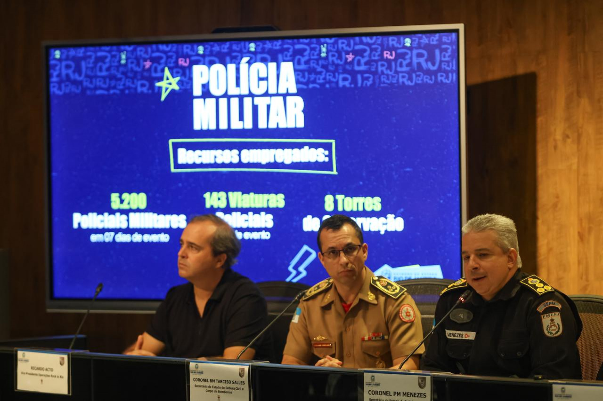 Apresentação do planejamento de segurança para o Rock in Rio no Centro Integrado de Comando e Controle (CICC)
 - Renan Areias/Agência O Dia