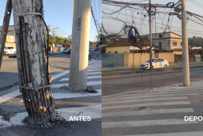 Light remove poste que estava prestes a cair em Campo Grande após denúncia do DIA