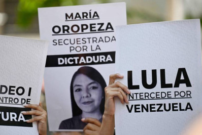 Manifestantes pedem ajuda de Lula na libertação de prisioneiros na Venezuela