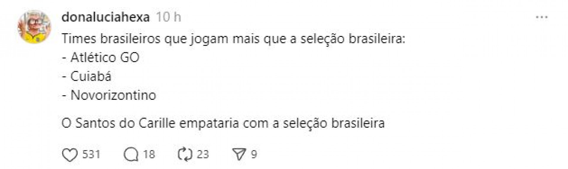 Além das críticas, algumas contas aproveitaram para fazer piadas - Reprodução / Threads
