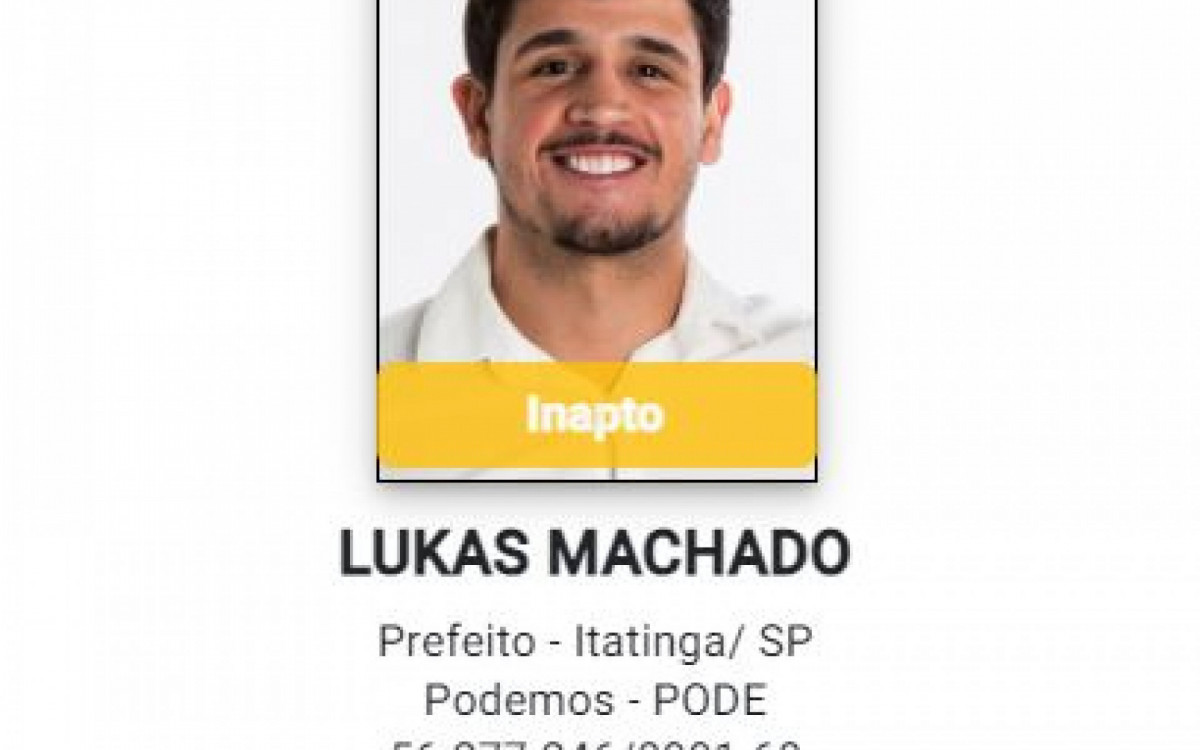 Lukas Machado (Podemos), de 30 anos, candidato a prefeito de Itatinga (SP), foi encontrado morto em sua casa no último dia 23 de agosto. Seu corpo não possuía sinais de violência. Ele era o vereador mais jovem de sua cidade