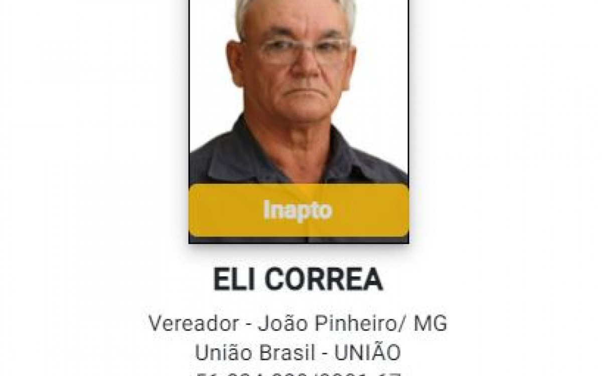 Eli Corrêa (União), candidato a vereador em João Pinheiro (MG), lutava contra um câncer no intestino, mas não resistiu e faleceu aos 69 anos no último dia 22 de agosto. Ele disputava reeleição ao cargo. O prefeito Edmar Xavier Maciel decretou luto de três dias