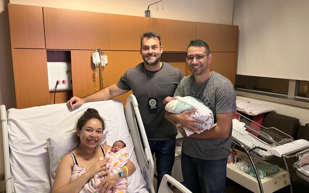 Com a ajuda do agente, a família chegou no hospital em 15 minutos