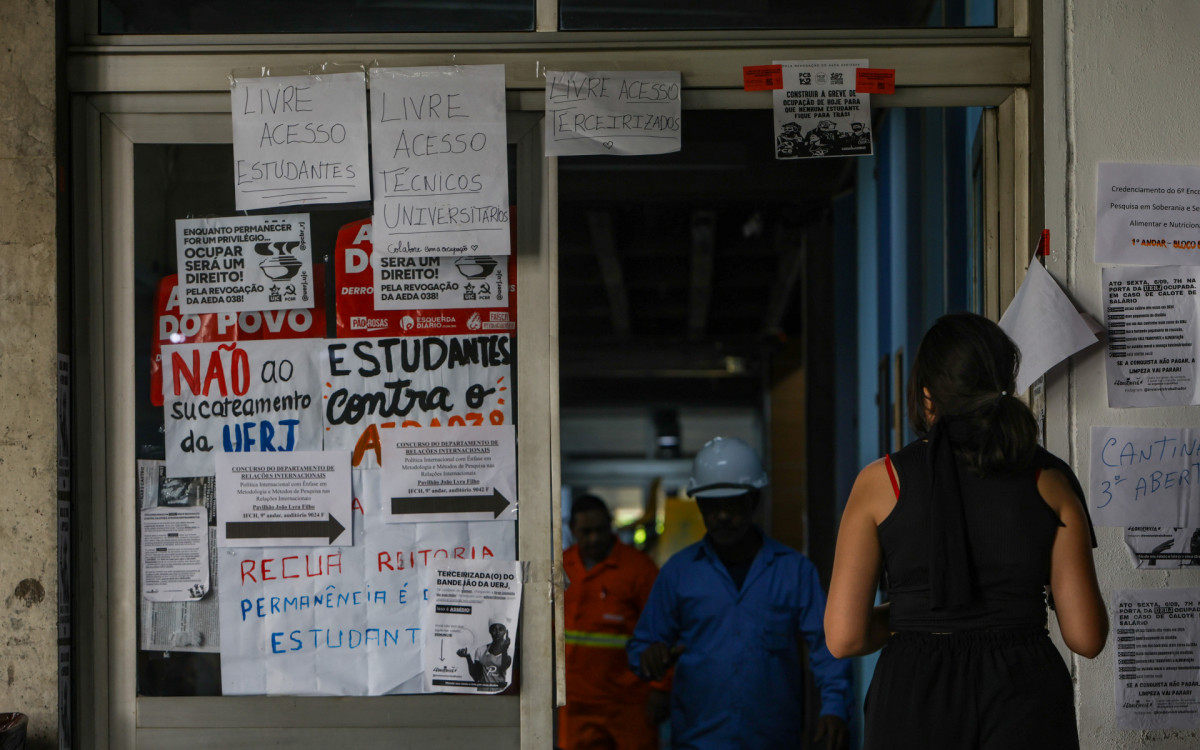 Ocupação dos estudantes na UERJ, nesta quinta-feira (12). - Renan Areias/Agência O Dia