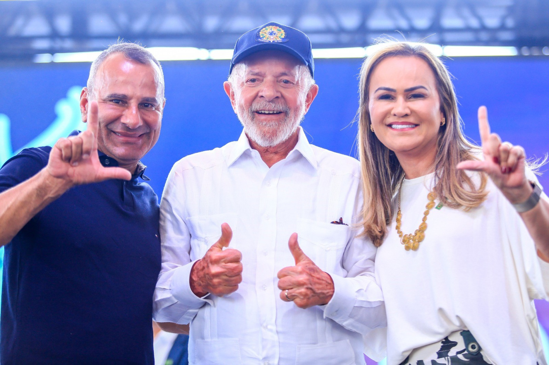 O presidente Lula com o prefeito Waguinho e a deputada federal Daniela do Waguinho - Rafael Barreto/PMBR