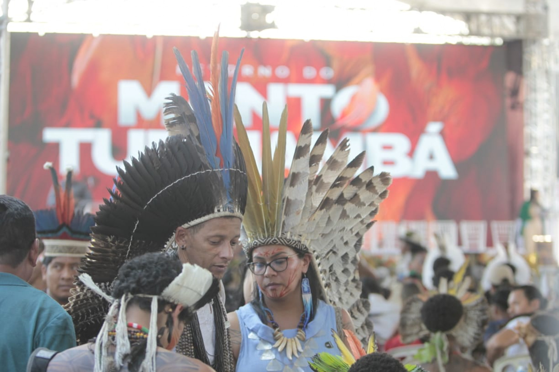 Indígenas celebraram retorno do Manto Tupinambá ao Brasil durante evento na Quinta da Boa Vista - Reginaldo Pimenta / Agência O Dia