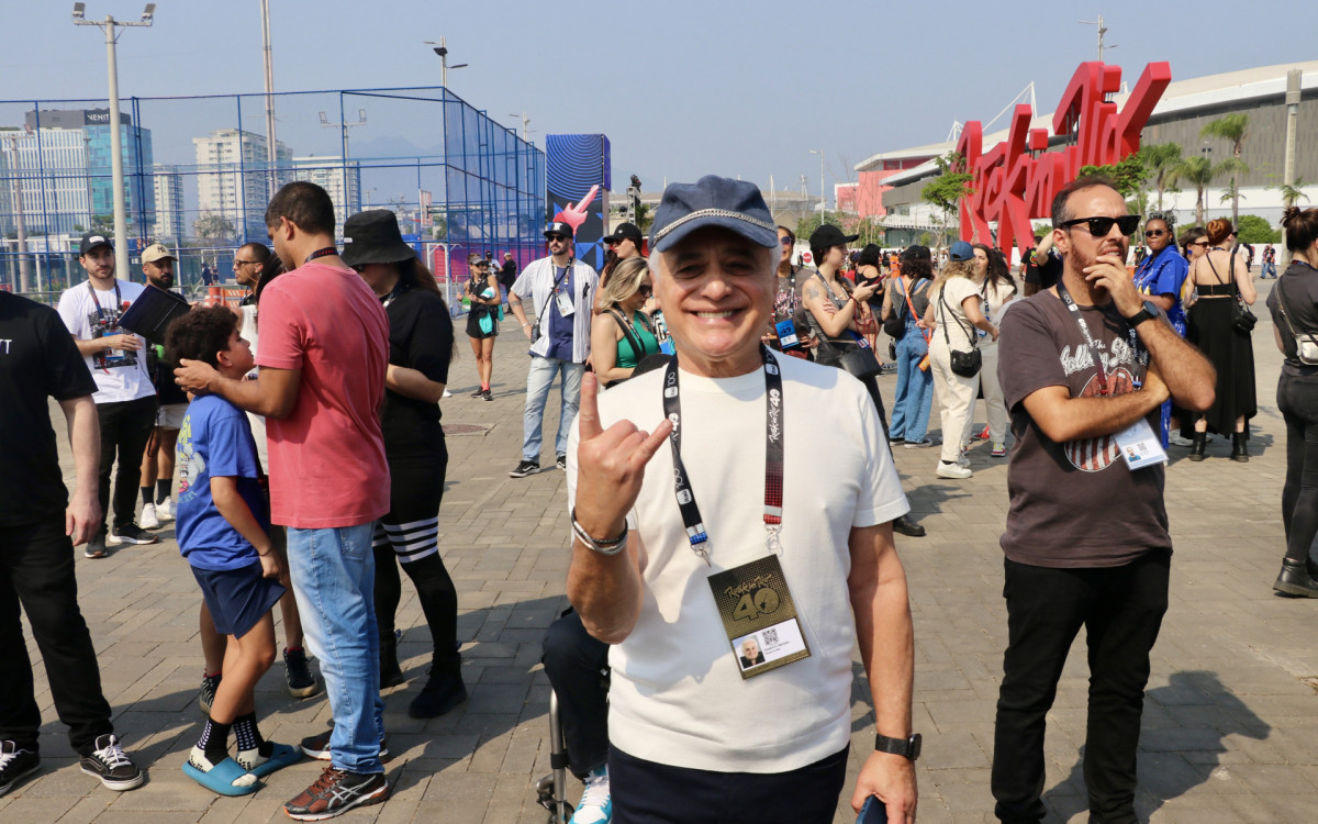 Roberto Medina na entrada do público na Cidade do Rock