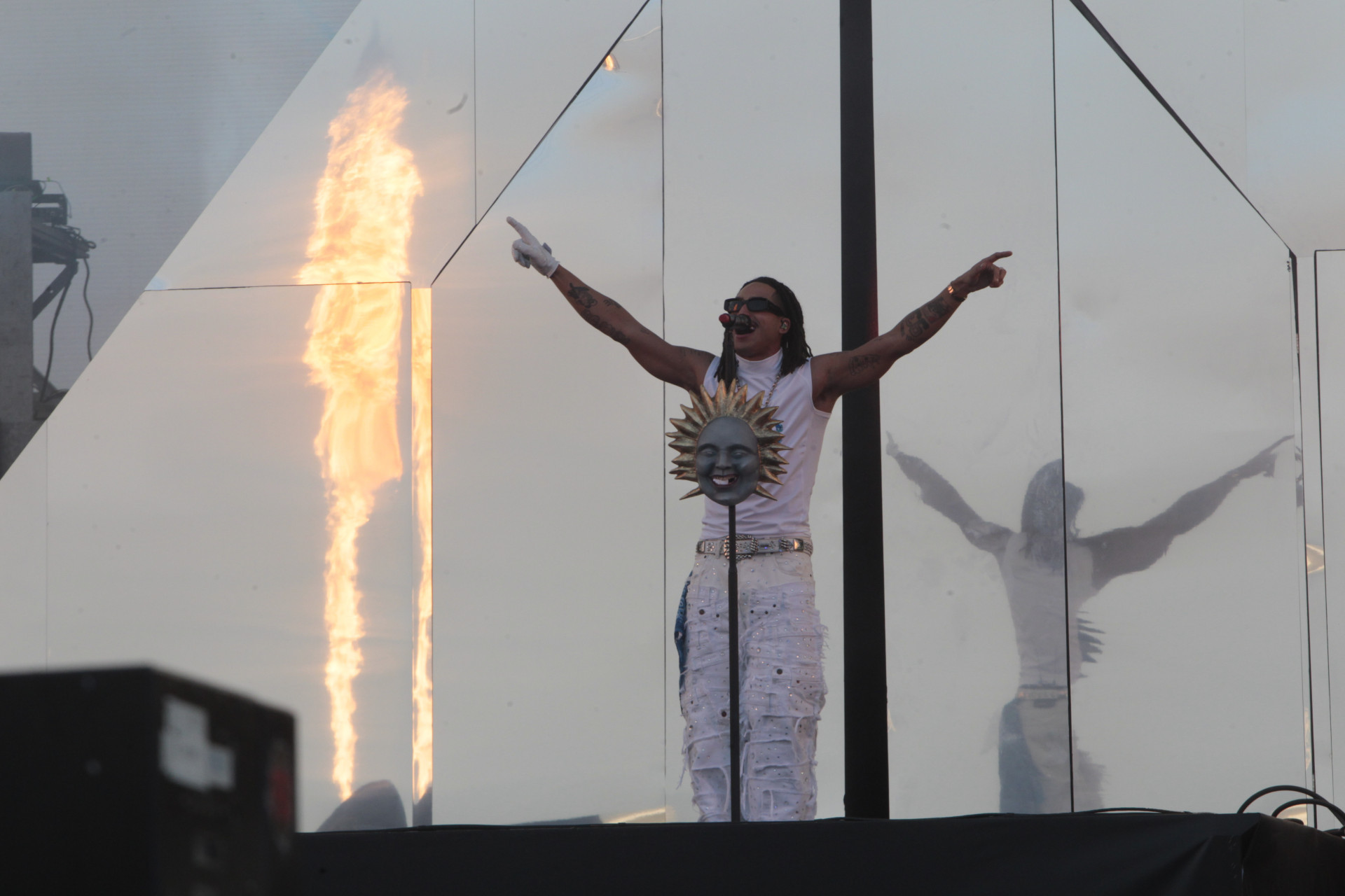Matue apresenta seu show, realizado no Palco Mundo, durante o primeiro dia do Festival Rock In Rio Brasil - 40 anos e para sempre, realizado na Cidade do Rock, nesta sexta(13). - Reginaldo Pimenta / Agencia O Dia