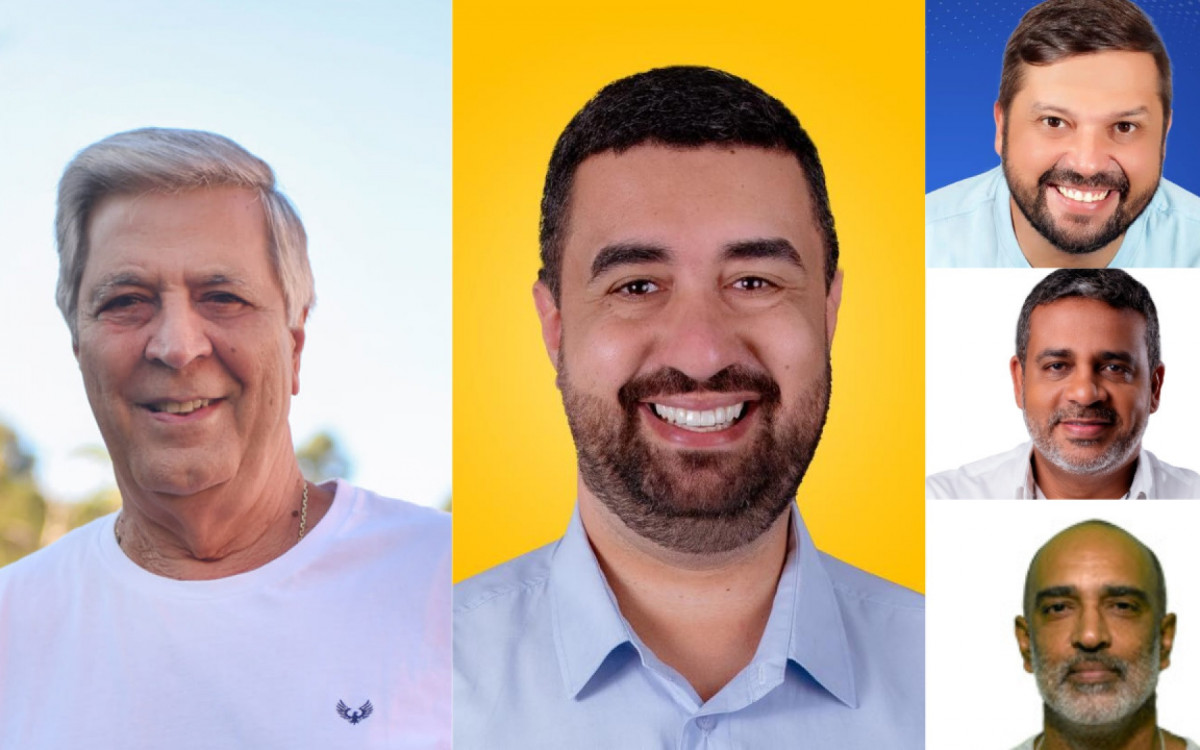 Tricano(E); Vasconcellos(C); Júlio Rocha, Castellar e Beique Sam (à direita de cima p/baixo)