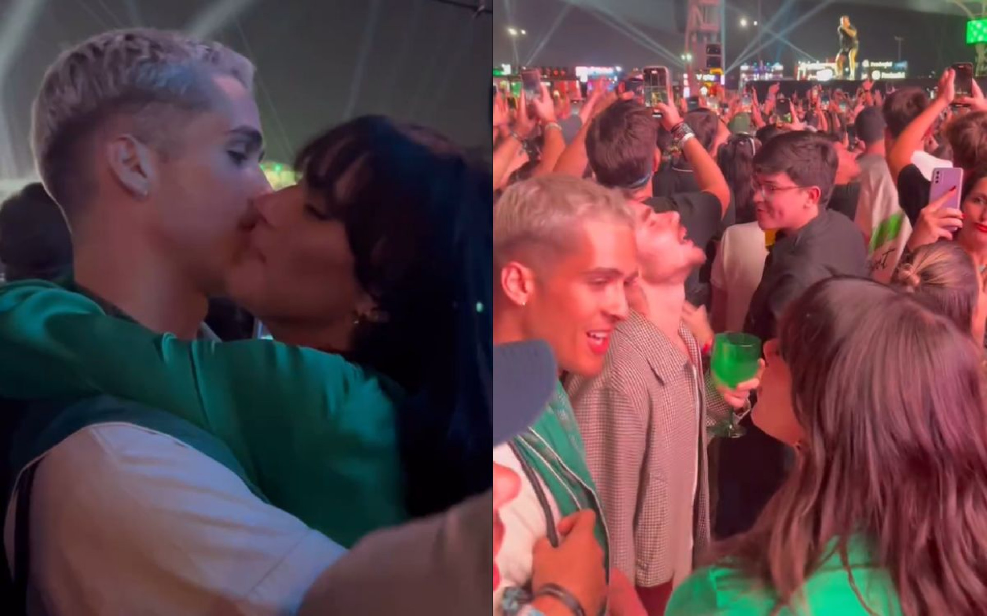 Bruna Marquezine e João Guilherme ficam agarradinhos no Rock in Rio - Instagram / Multishow