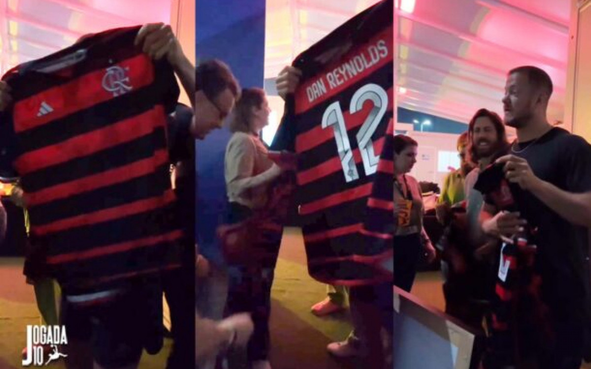 Vocalista do Imagine Dragons ganha camisa do Flamengo e &#8216;descobre&#8217; curiosidade; veja vídeo