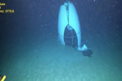 Primeira imagem dos destroços do submarino que implodiu em viagem ao Titanic é divulgada