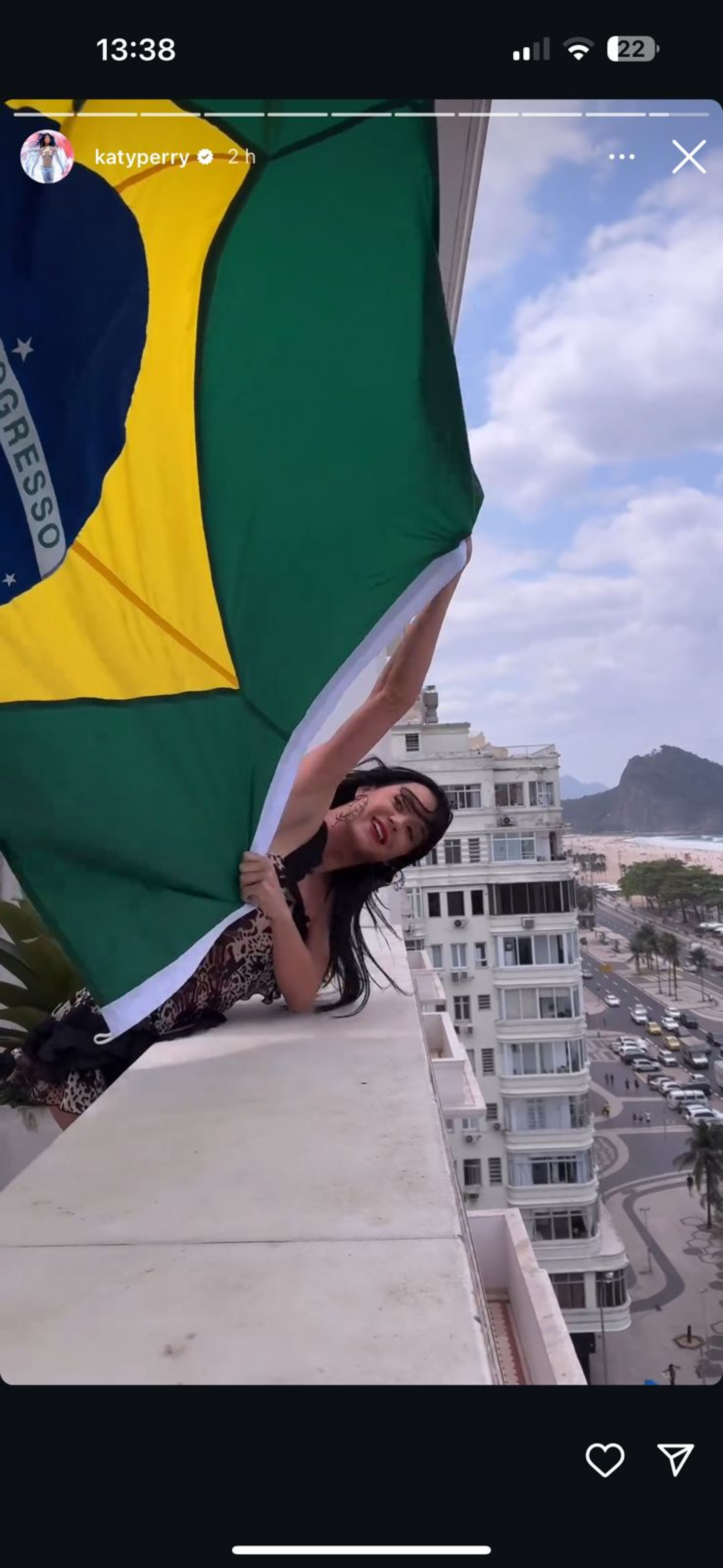 Katy Perry via stories  - Reprodução Instagram