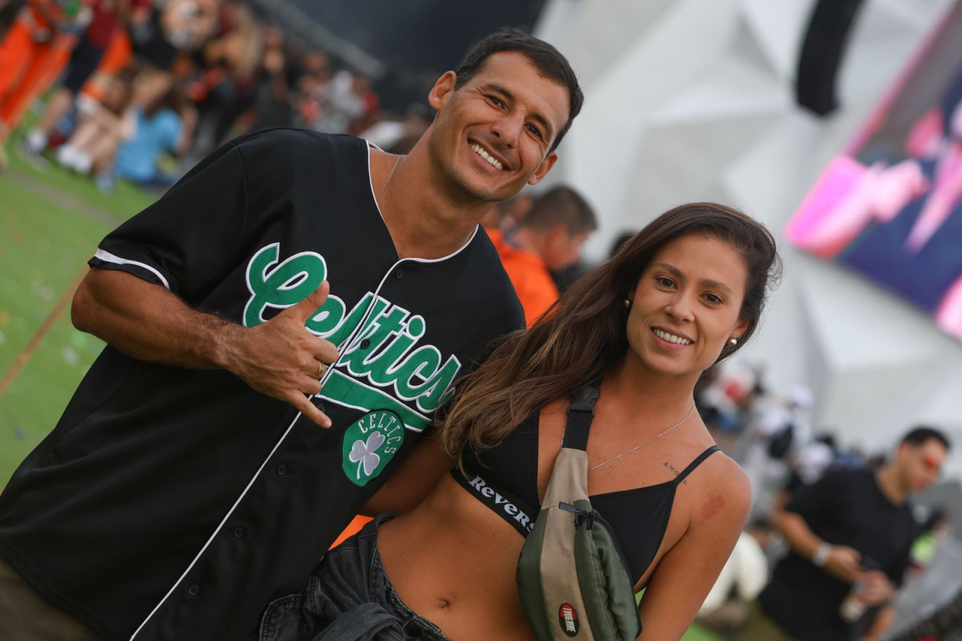Casal Fabiana Avellar e Thiago Bonifácio destacou a diversificação musical do Rock in Rio - Renan Areias / Agência O Dia