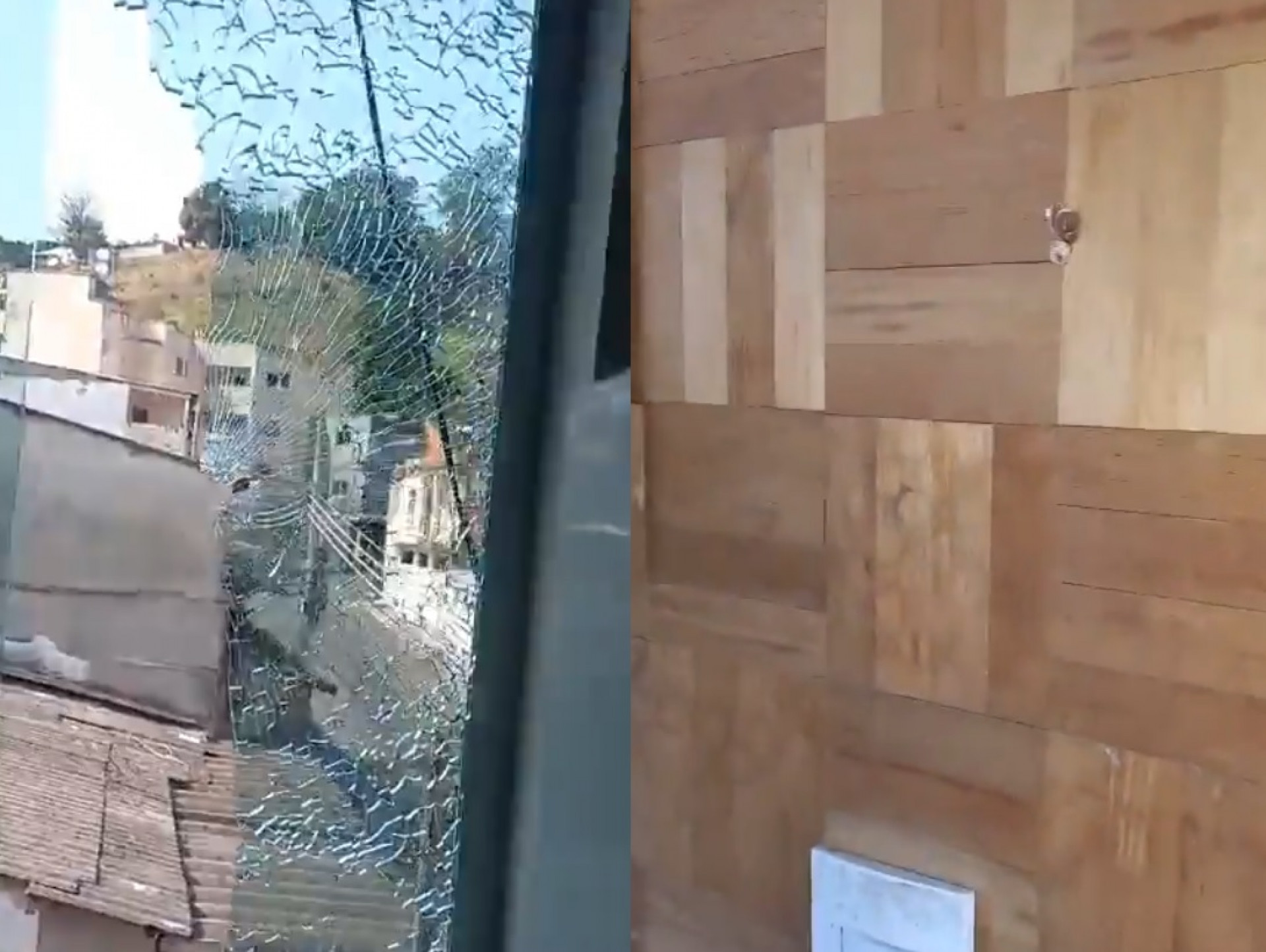 Tiro perfurou janela e acertou parede em casa no Morro do Trem - Reprodu&ccedil;&atilde;o
