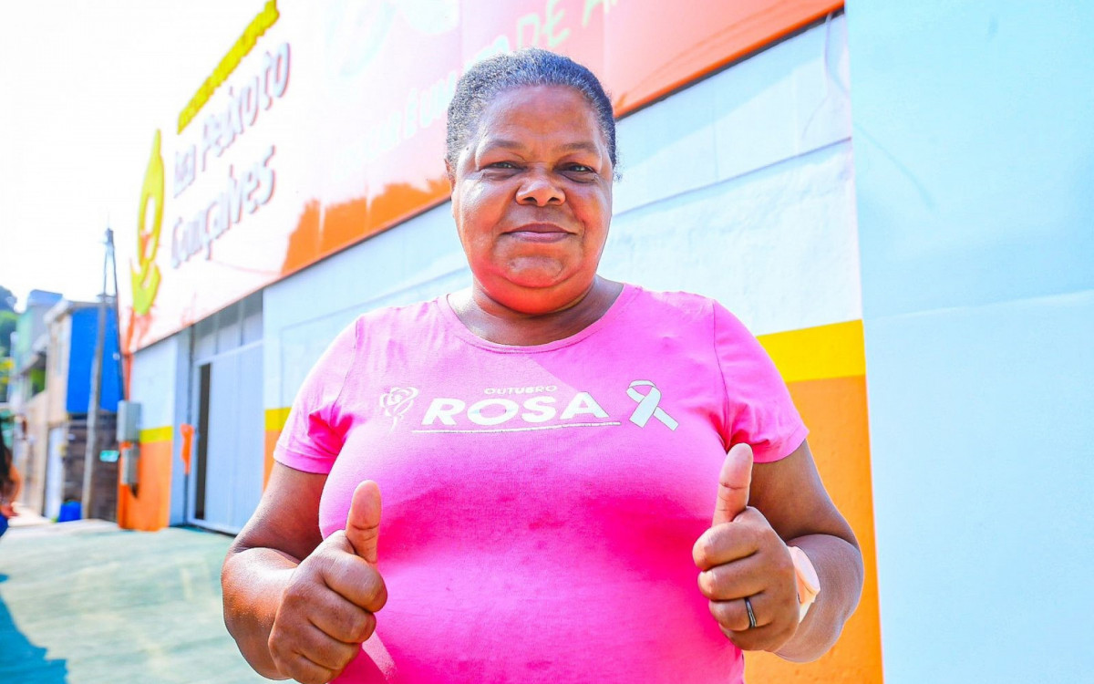 A moradora do Monte das Oliveiras, Andreia Cristina, conseguiu vagas para dois netos na nova creche