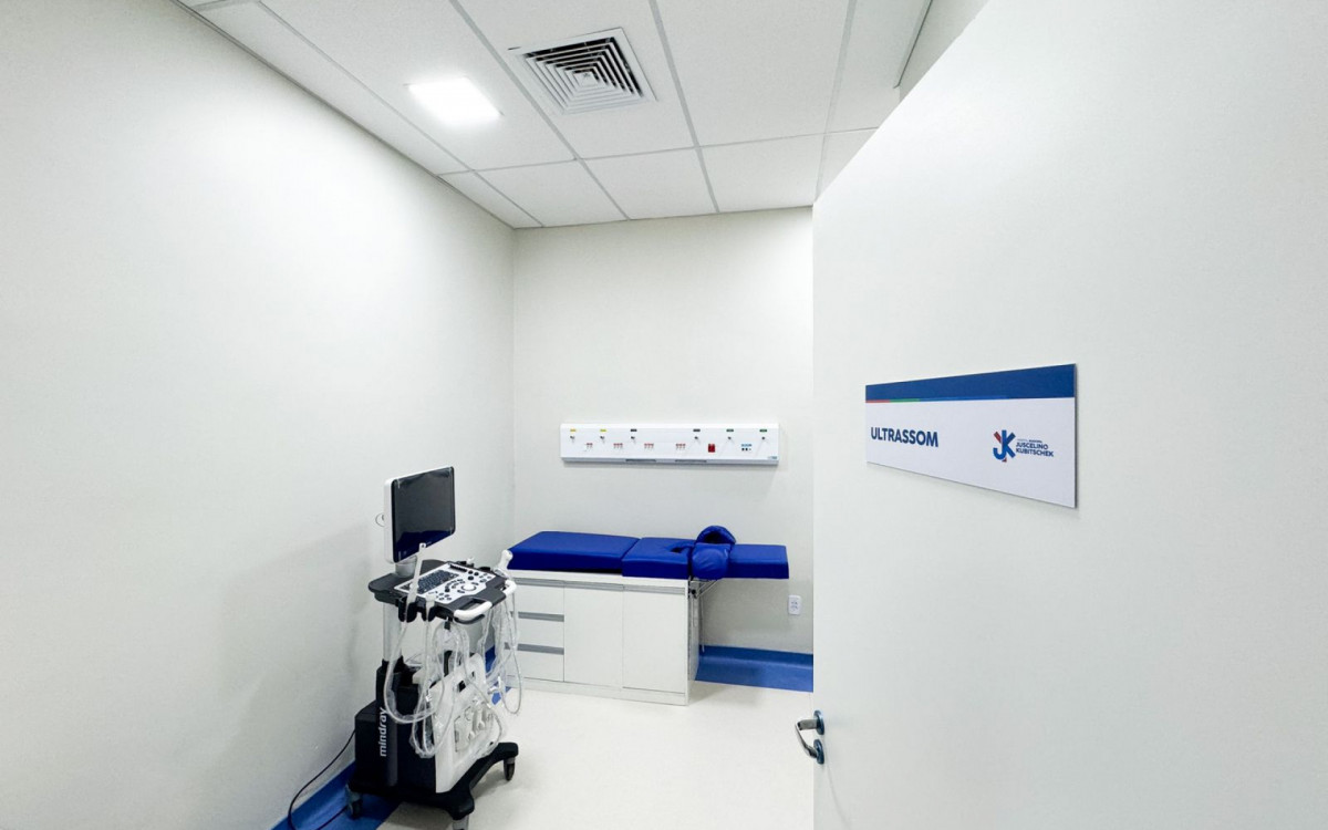Sala de Ultrassom onde a paciente receberá o DIU