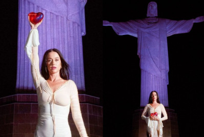  Katy Perry visita Cristo Redentor antes de show no Rock in Rio: 'Receber uma bênção'