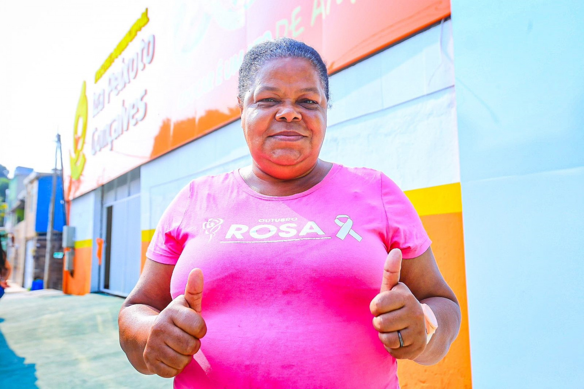 A moradora do Monte das Oliveiras, Andreia Cristina, conseguiu vagas para dois netos na nova creche - Rafael Barreto / PMBR