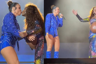 Grávida, Iza dá selinho e canta com Ivete Sangalo em show no Rock in Rio