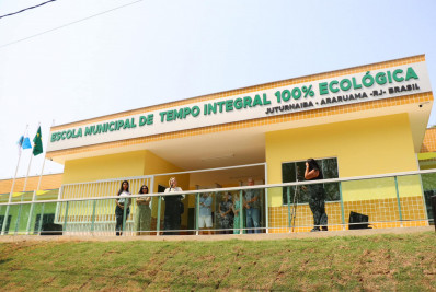 Moradores de Juturnaíba recebem nova Escola Municipal de Tempo Integral 100% Ecológica